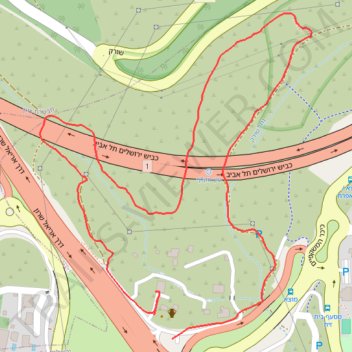 מוצא בית ילין trail, distance, elevation, map, profile, GPS track