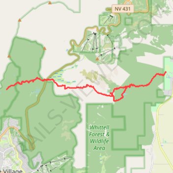Tahoe Rim to Washoe from Mount Rose Highway trail, distance, elevation, map, profile, GPS track