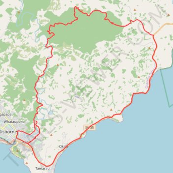 Gravel Loop from Gisborne trail, distance, elevation, map, profile, GPS track