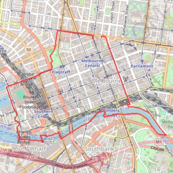 Yarra bridges trail, distance, elevation, map, profile, GPS track