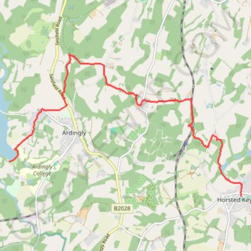 Walk - Ardingly Reservoir, Horsted Keynes trail, distance, elevation, map, profile, GPS track
