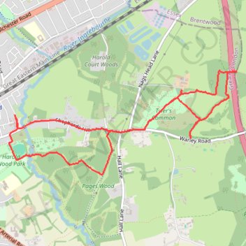 Tyler's Common and Pages Wood Walk trail, distance, elevation, map, profile, GPS track