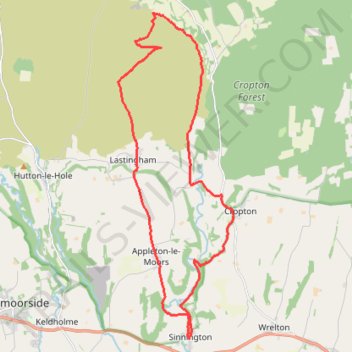 Sinnington MTB loop trail, distance, elevation, map, profile, GPS track