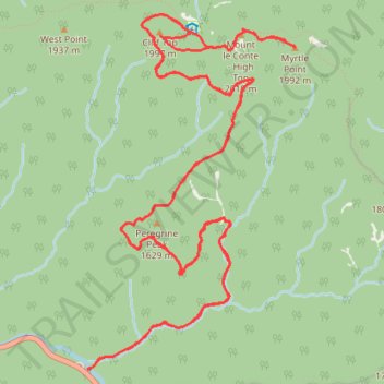 Mount LeConte and Myrtle Point via Alum Cave Trail trail, distance, elevation, map, profile, GPS track