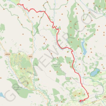 Spittal of Glenshee to Alyth - Some of the Cateran Trail trail, distance, elevation, map, profile, GPS track