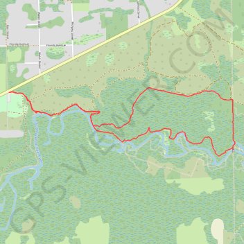 Florida Trail and Kolokee Trail Loop in Little Big Econ State Forest trail, distance, elevation, map, profile, GPS track