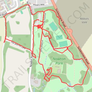 Nowton Park Trails trail, distance, elevation, map, profile, GPS track
