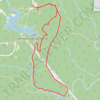 Sycamore and Graylyn Loop at Umstead Park trail, distance, elevation, map, profile, GPS track