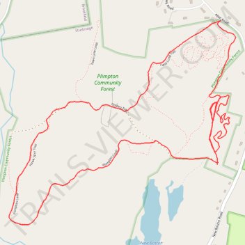 Loop walk at Plimpton Forest in Sturbridge trail, distance, elevation, map, profile, GPS track