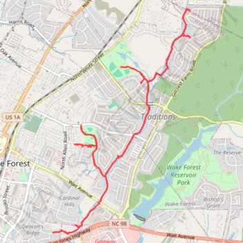 Dunn Creek Greenway trail, distance, elevation, map, profile, GPS track