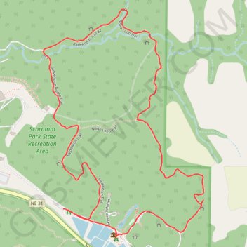 Afternoon hike at Schramm Park Nature Loop trail, distance, elevation, map, profile, GPS track