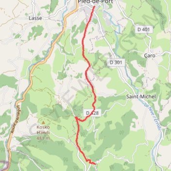 Saint Jean Pied de Port - Orisson trail, distance, elevation, map, profile, GPS track