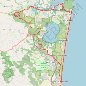 Coolum Beach - Wooroi Forest trail, distance, elevation, map, profile, GPS track