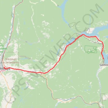 Kamloops - Salmon Arm trail, distance, elevation, map, profile, GPS track