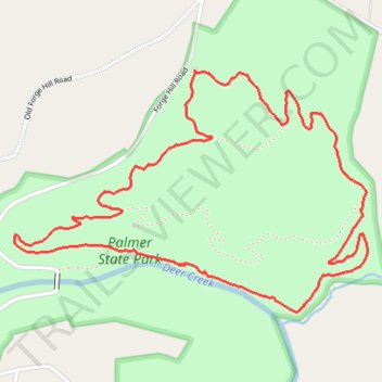 Palmer State Park Loop Trails trail, distance, elevation, map, profile, GPS track