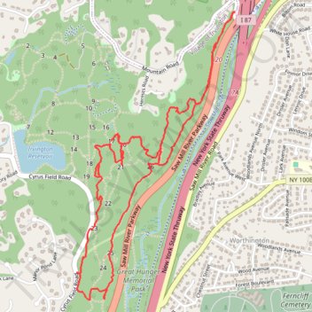 Irvington Woods South trail, distance, elevation, map, profile, GPS track