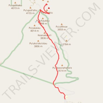 Mauna Kea's Humu'ula Trail trail, distance, elevation, map, profile, GPS track