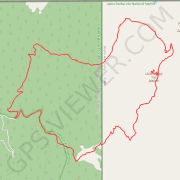 Little Snowy Top via Salmo-Priest Loop trail, distance, elevation, map, profile, GPS track