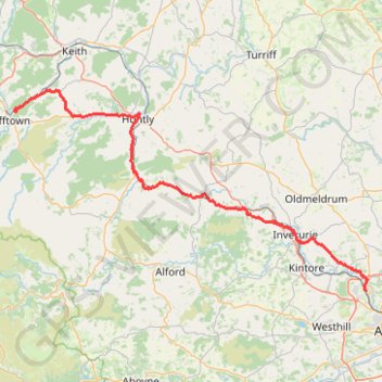 Huntly Castle trail, distance, elevation, map, profile, GPS track