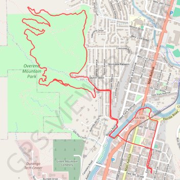 Overend Mountain Park loop trails trail, distance, elevation, map, profile, GPS track