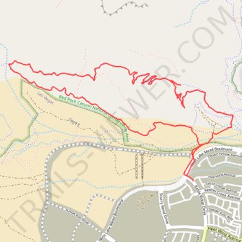 Summerlin Secret Menu Loop via Lake Mead trail, distance, elevation, map, profile, GPS track