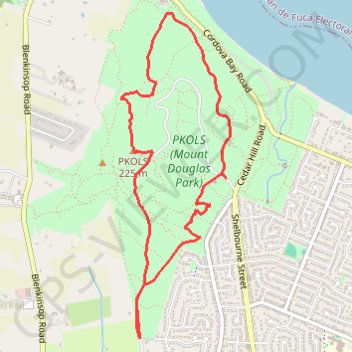 Mount Douglas Loop trail, distance, elevation, map, profile, GPS track