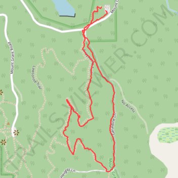 Greywacke Trail, Subduction Loop and Geraldine Lane loop walk in Mount Grant Preserve trail, distance, elevation, map, profile, GPS track