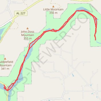Town Creek - Lake Guntersville trail, distance, elevation, map, profile, GPS track