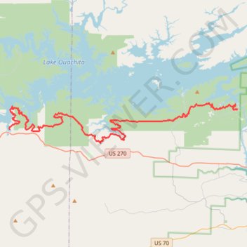 Lake Ouachita Vista Trail (LOViT) trail, distance, elevation, map, profile, GPS track