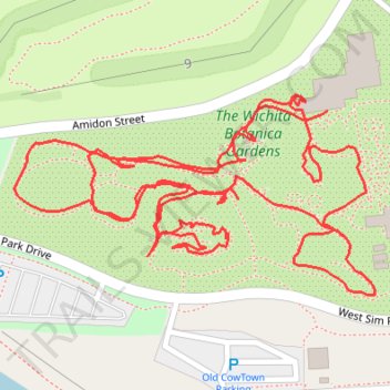 Wichita botanic gardens loop trail, distance, elevation, map, profile, GPS track