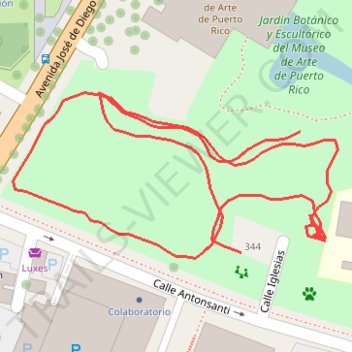 Parque Santurce footpath trail, distance, elevation, map, profile, GPS track