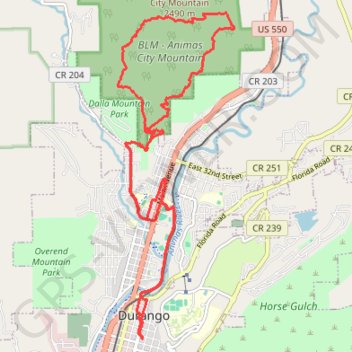 The new Upper Merve - Animas City Mountain trail, distance, elevation, map, profile, GPS track