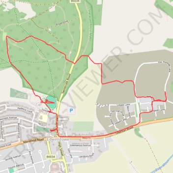 Edwinstowe Loop Walk trail, distance, elevation, map, profile, GPS track