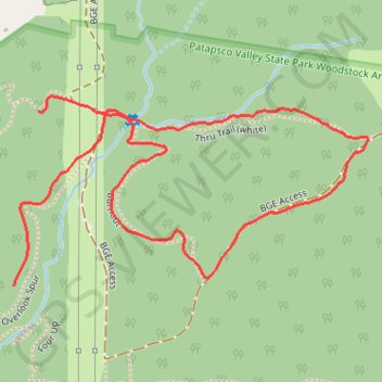 BGE Access & Thru Trail trail, distance, elevation, map, profile, GPS track