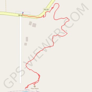 Playa Negra trail, distance, elevation, map, profile, GPS track