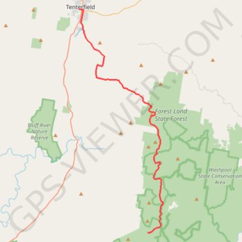 Tenterfield - Spirabo Forest trail, distance, elevation, map, profile, GPS track