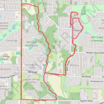 10 Mile Run, Madison AL trail, distance, elevation, map, profile, GPS track