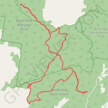 Butterleaf National Park and State Forest trail, distance, elevation, map, profile, GPS track