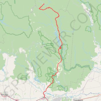 Moe - Woods Point trail, distance, elevation, map, profile, GPS track
