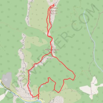 MALI I VELIKI VUKAN GREBENOM - Kružna tura od 4 lule trail, distance, elevation, map, profile, GPS track