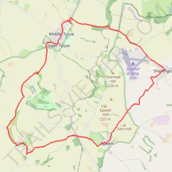 Tysoe ➡️ Epwell ➡️ Shenington trail, distance, elevation, map, profile, GPS track