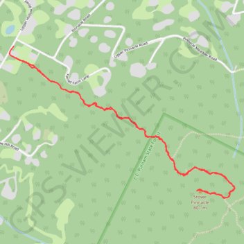 Stowe Pinnacle Trail in C.C. Putnam State Forest trail, distance, elevation, map, profile, GPS track