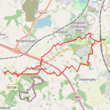 Crawley Park to Ampthill Park Loop trail, distance, elevation, map, profile, GPS track