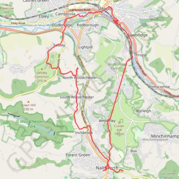 NW to Stroud trail, distance, elevation, map, profile, GPS track