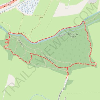 Ballyseedy Wood loop walk trail, distance, elevation, map, profile, GPS track