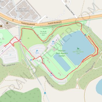 Hansen Dam Aquatic Area trail, distance, elevation, map, profile, GPS track