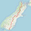 Tour Te Waipounamu trail, distance, elevation, map, profile, GPS track