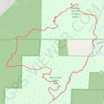Section 16 Loop Trail via Palmer Red Rock Trail in Bear Creek Cañon Park trail, distance, elevation, map, profile, GPS track