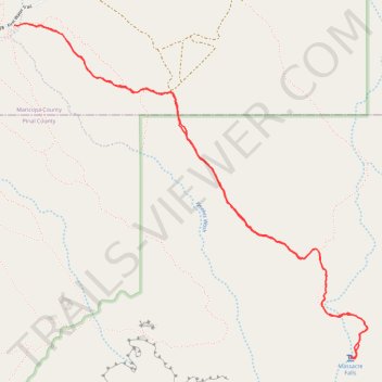 Massacre Falls Trail in Tonto National Forest and Superstition Wilderness trail, distance, elevation, map, profile, GPS track