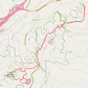 Crowders Mountain State Park trail, distance, elevation, map, profile, GPS track